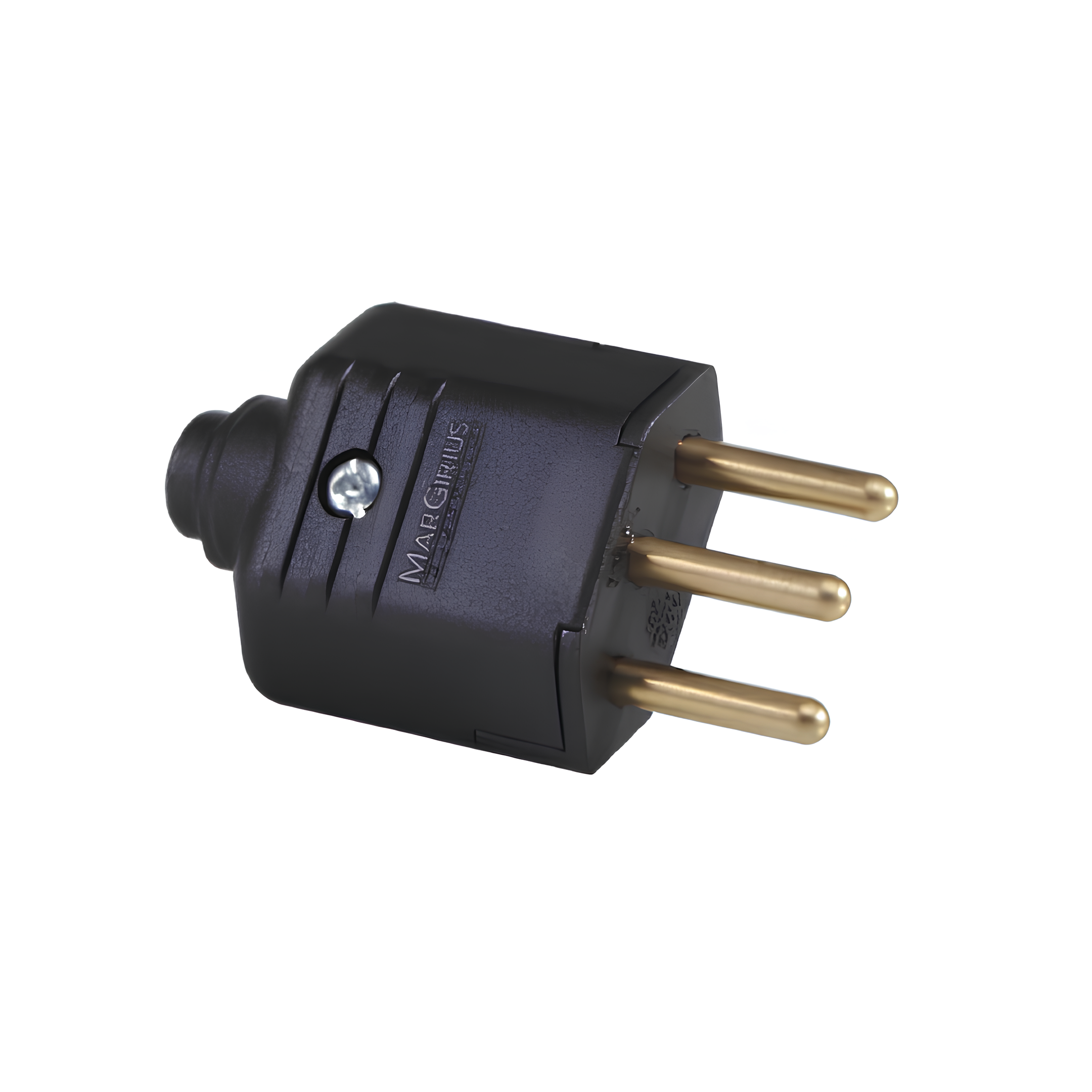 Plugue Macho Desmontavel Preto 2P+T 10A 180° Margirius