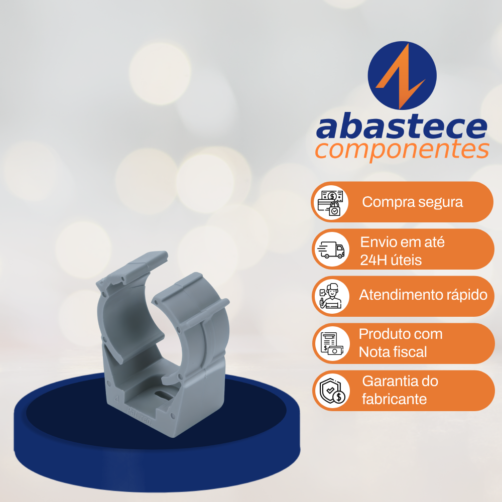 Abraçadeira PVC Cinza p/ Eletroduto 1/2" E015500015 Wetzel