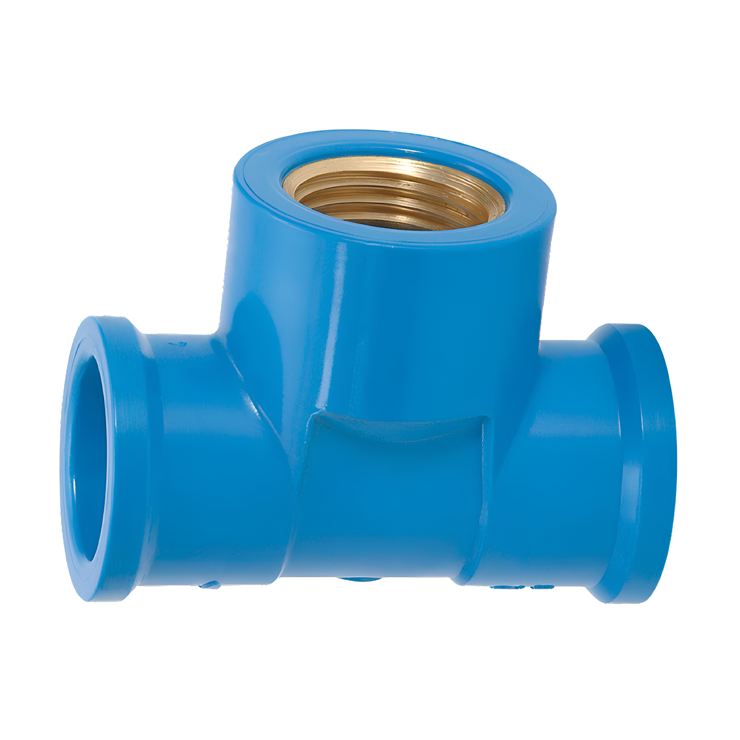 Tê Soldável com Bucha de Latão 25mm x 1/2" Pvc Azul 11843 Amanco