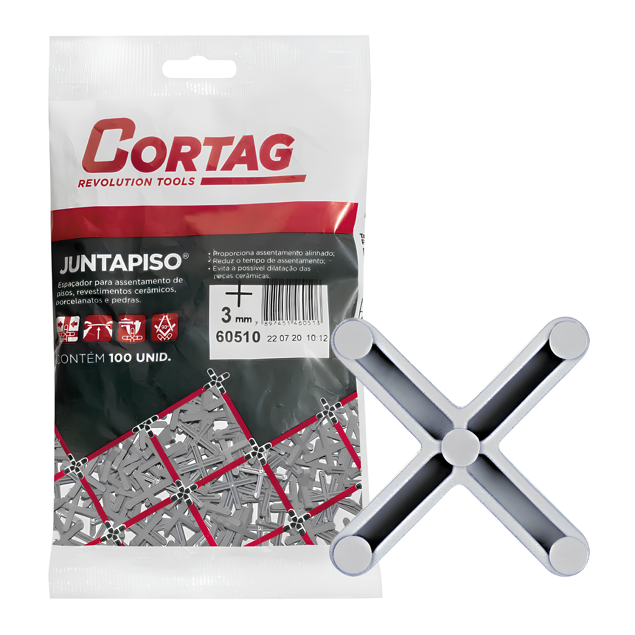 Espaçador Juntapiso 3Mm (100 Un) 60510 Cortag