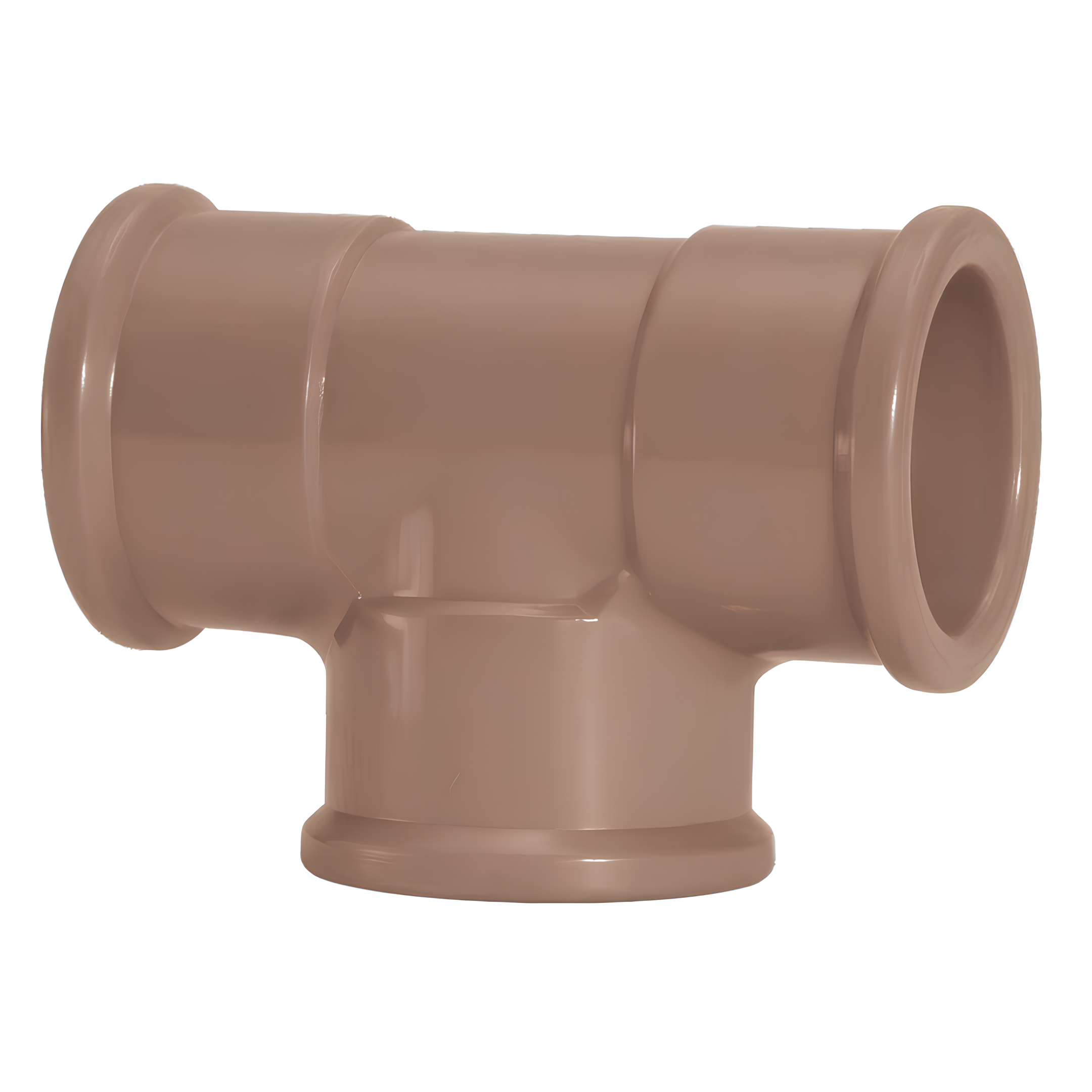 Tê De Redução Soldável 50X25mm Pvc Marrom 11825 Amanco
