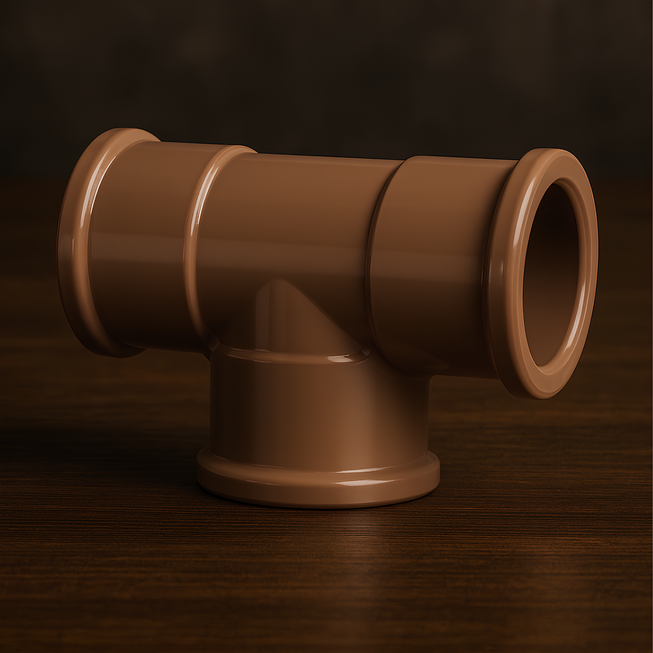 Tê De Redução Soldável 50X25mm Pvc Marrom 11825 Amanco
