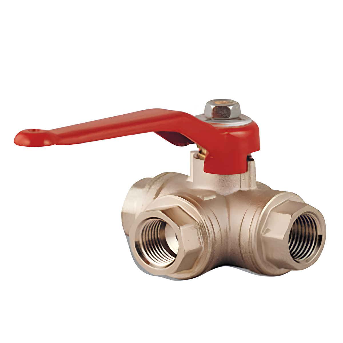 Valvula Esfera Fêmea 3 Vias Em T Com Alavanca 3/8" 9082R003 Emmeti