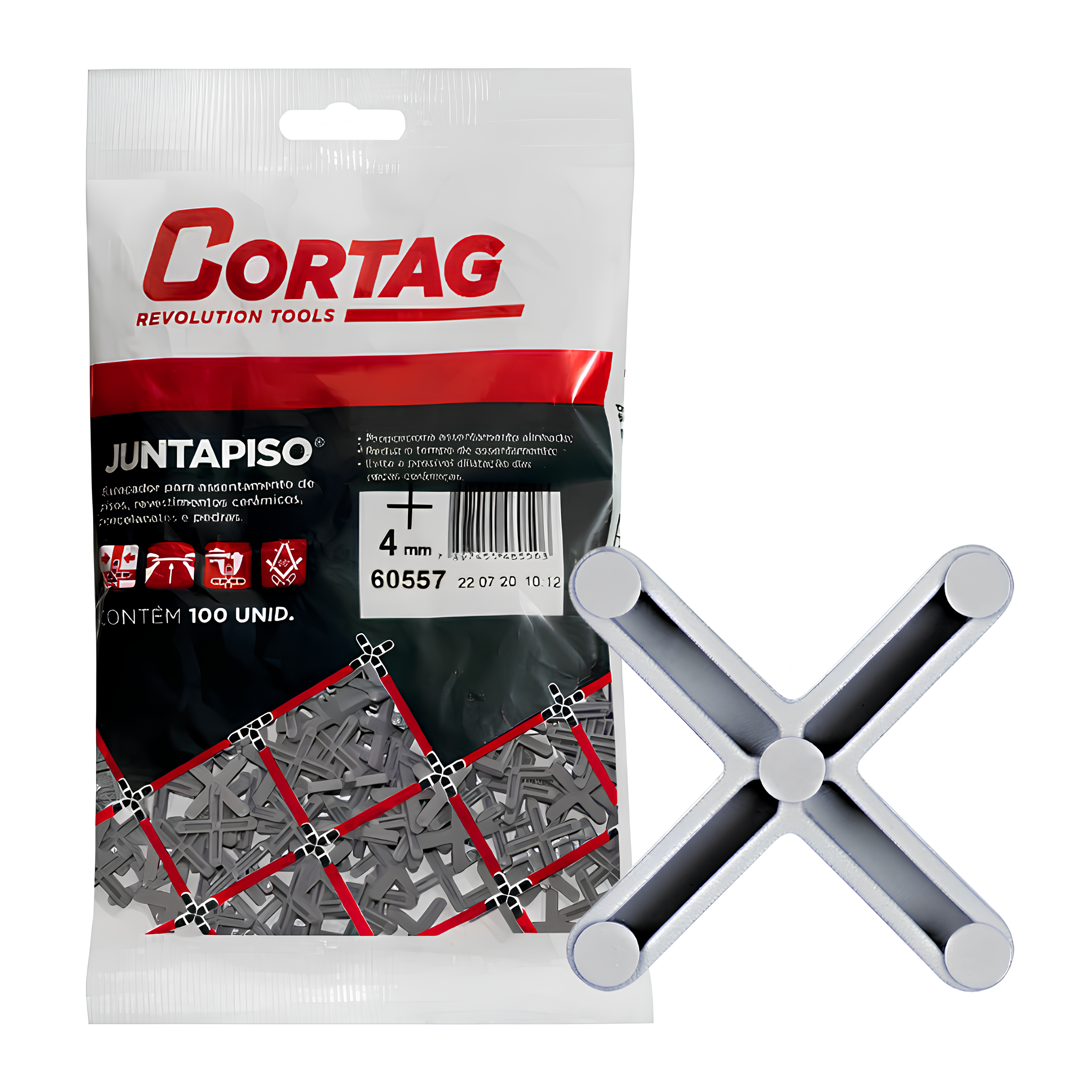 Espaçador Juntapiso 4Mm (100 Un) 60557 Cortag
