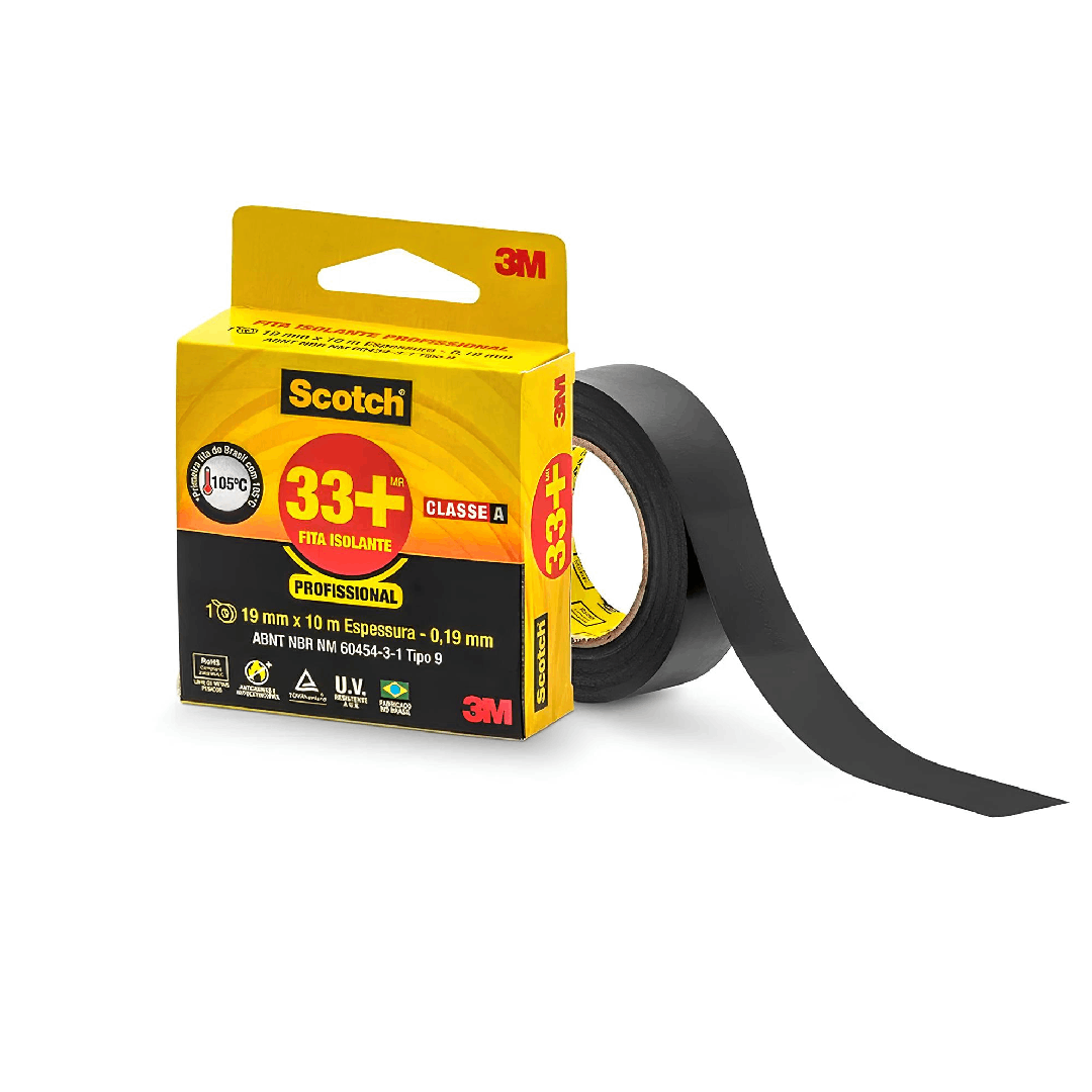 Fita Isolante Profissional 33+ 19mm x 10m 3M Scotch