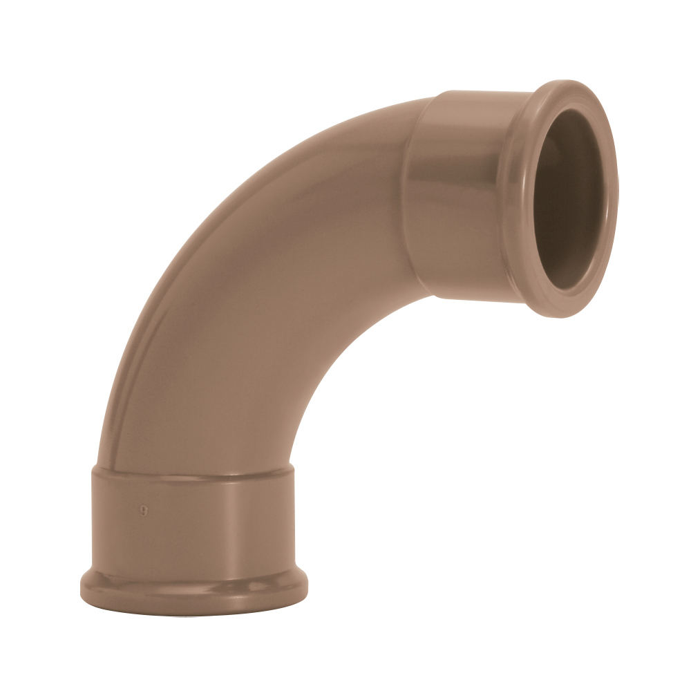 Curva Soldavel 90° 2.1/2" 75mm Pvc Marrom Amanco