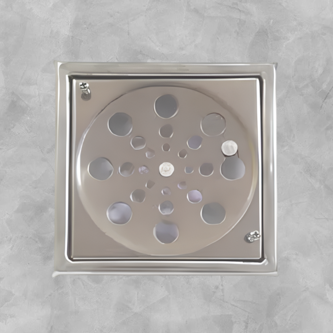 Grelha Ralo Quadrado Inox 15Cm C/Fecho Caixilho