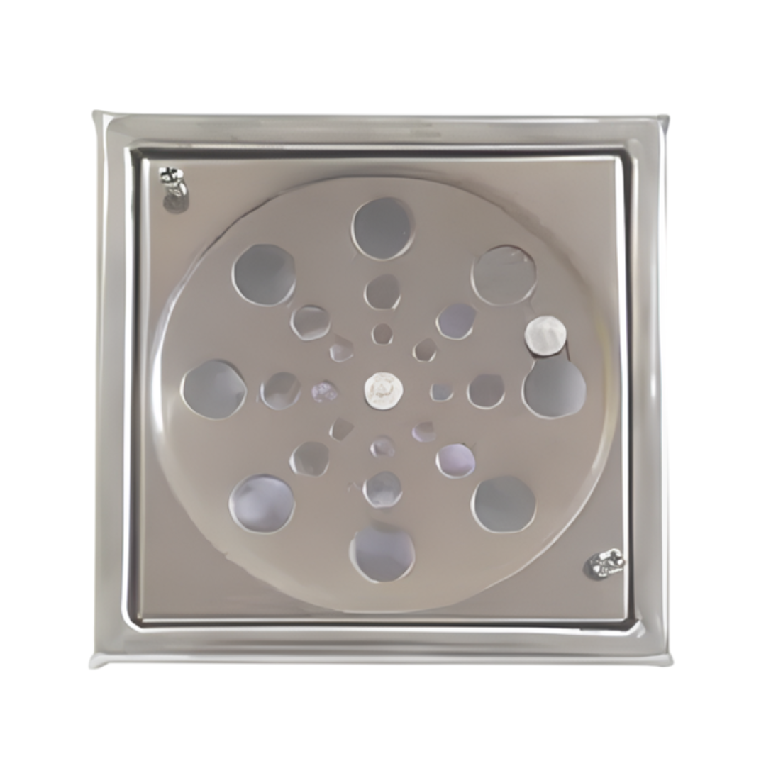 Grelha Ralo Quadrado Inox 10Cm C/Fecho Caixilho