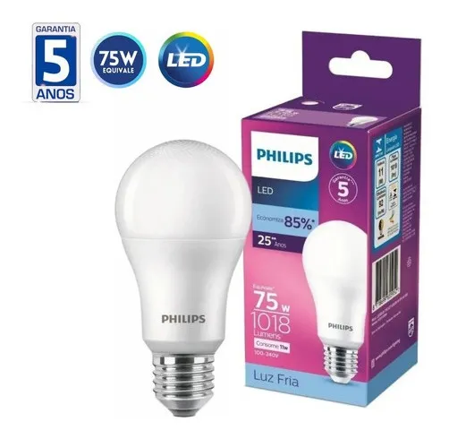 Lampada Led Bulbo 11W 1018Lm 180° Bivolt E27 Philips
