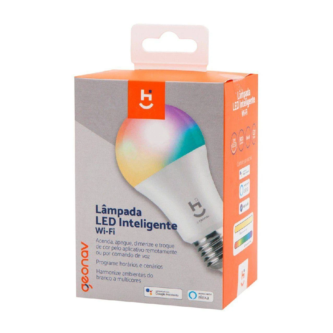 Lampada Led Inteligente 10W 800Lm E27 Wifi Bivolt Geonav