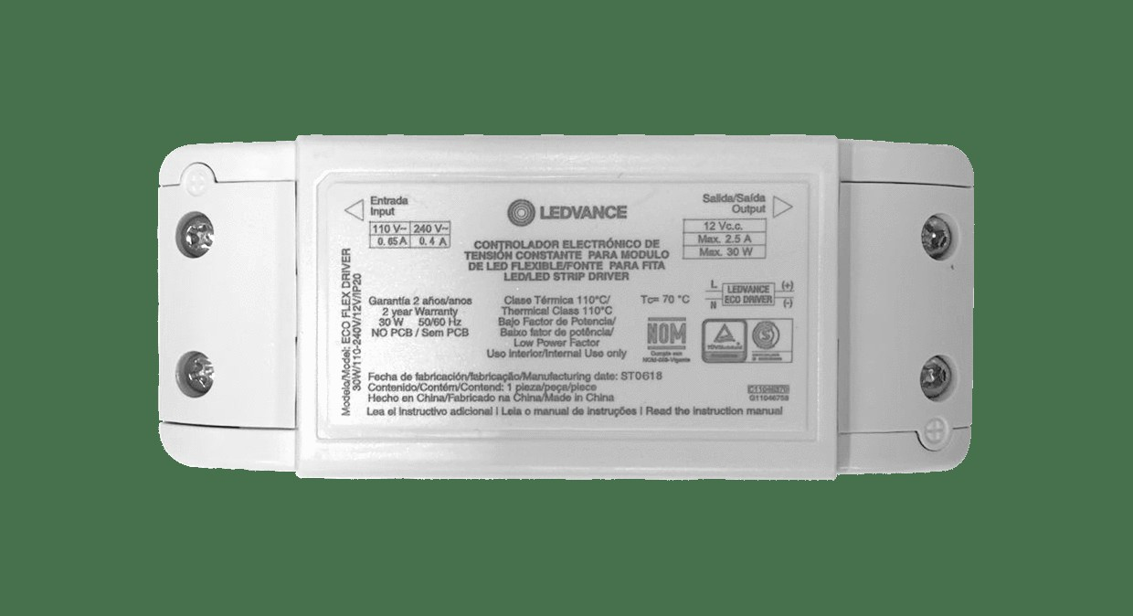 Driver Eco Flex Para Fita Led 30W 12V Ip20 Bivolt Ledvance