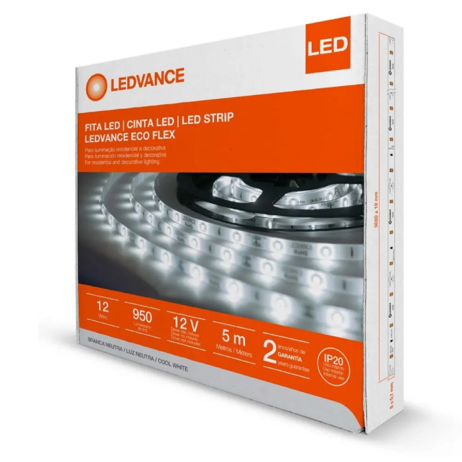 Fita Led Ecoflex 5M 4,8W 12V Ip65 Ledvance