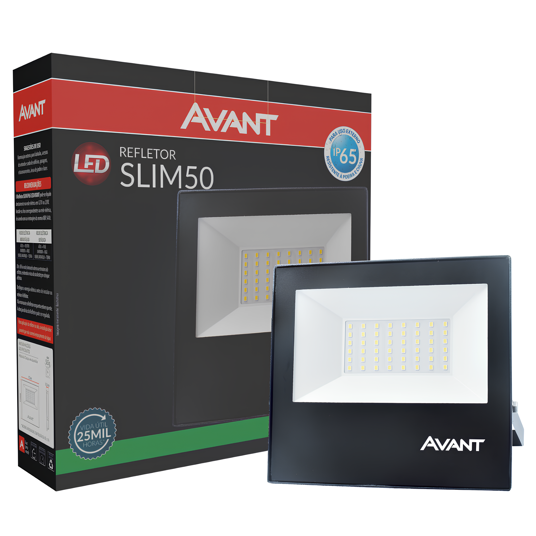 Refletor Led Slim 50W Verde 120° Ip65 Bivolt Avant
