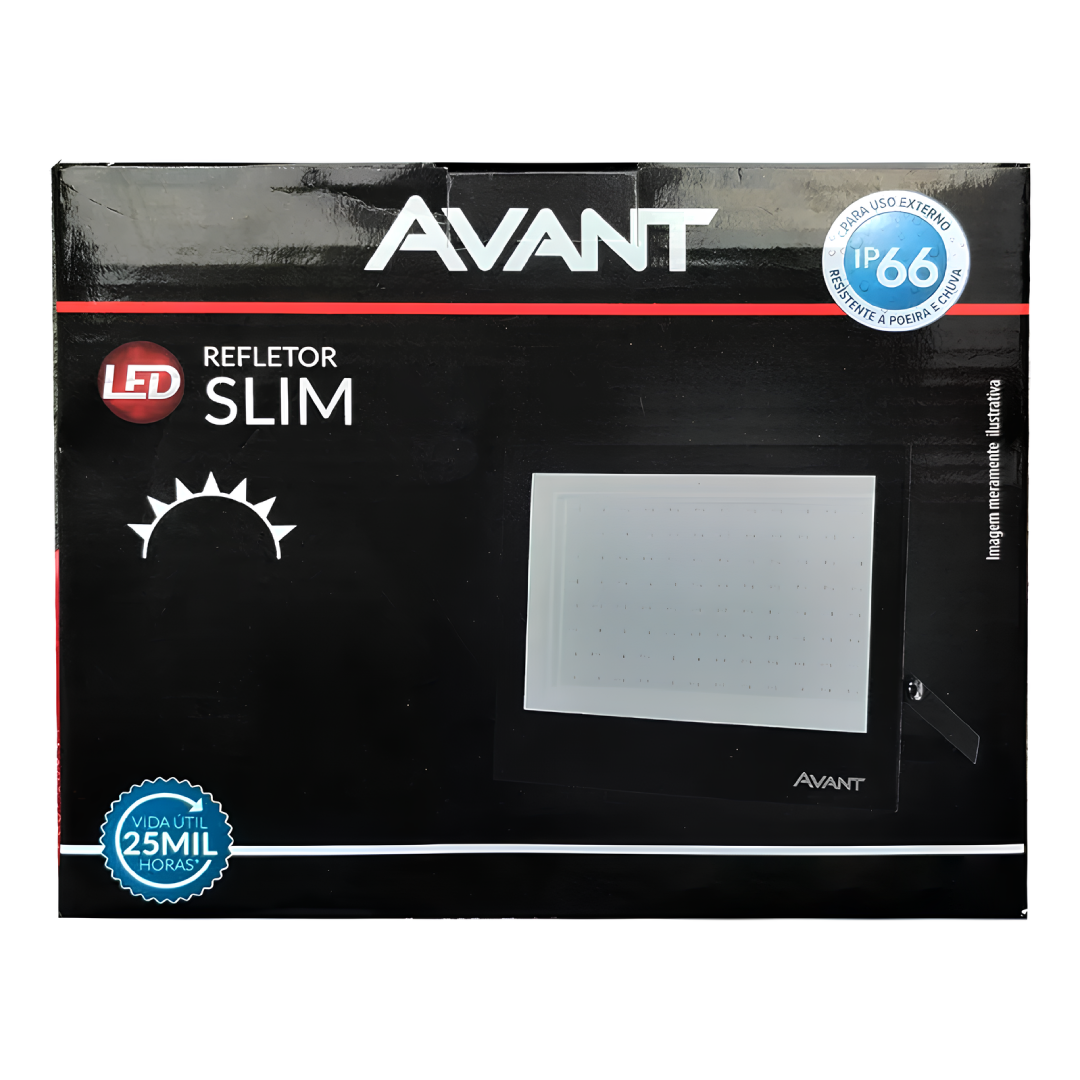 Refletor Led Slim 100W 6500K Bivolt Avant
