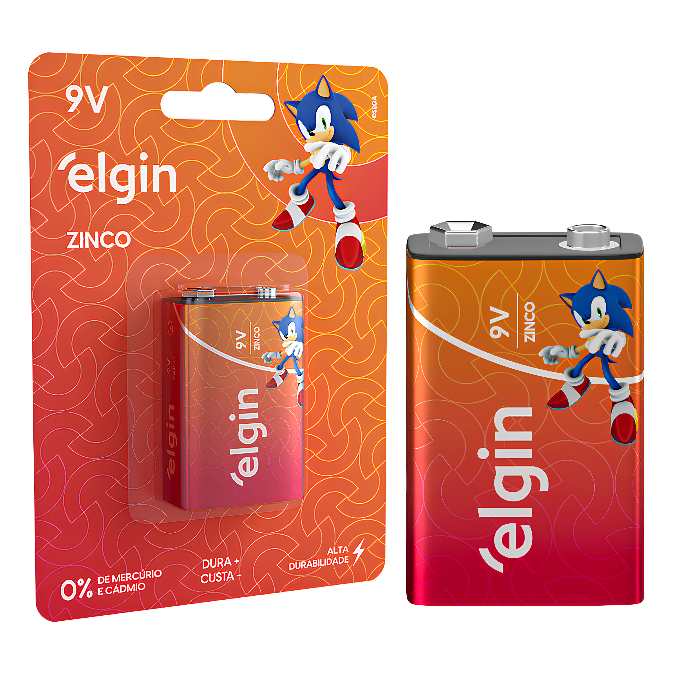 Bateria 9V Zinco 1 Unidade Elgin