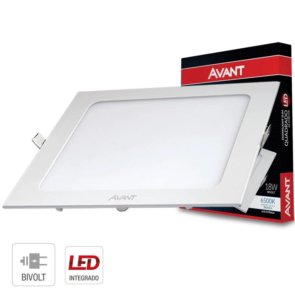 Plafon Painel De Embutir Led Redondo 18w Slim Pop Avant