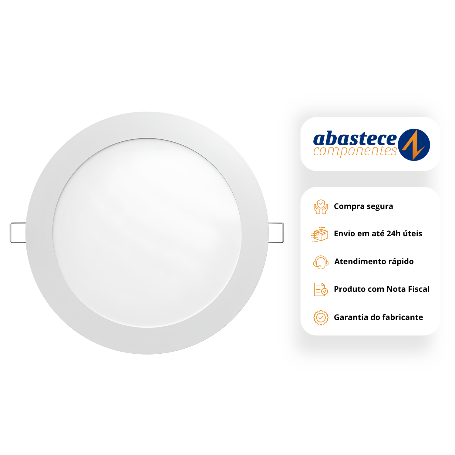 Plafon Painel De Embutir Led Redondo 18w Slim Pop Avant