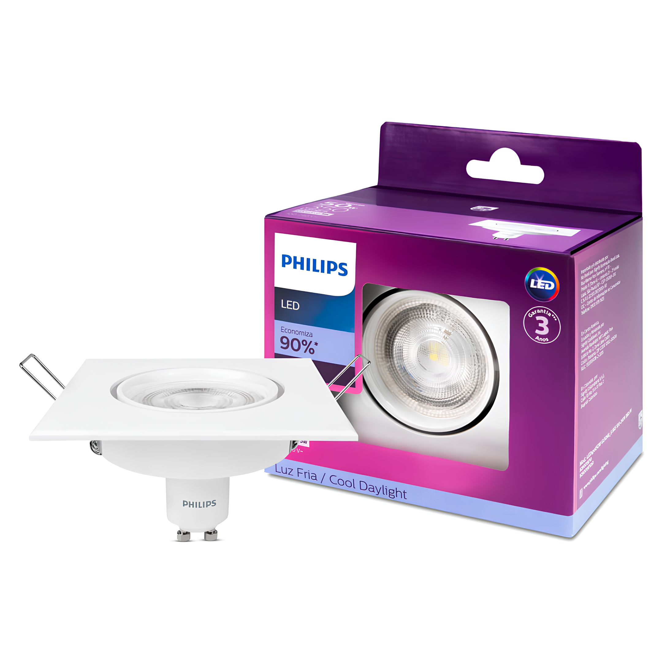 Spot Led Quadrado 5W 350Lm 36° Bivolt Gu10 Philips