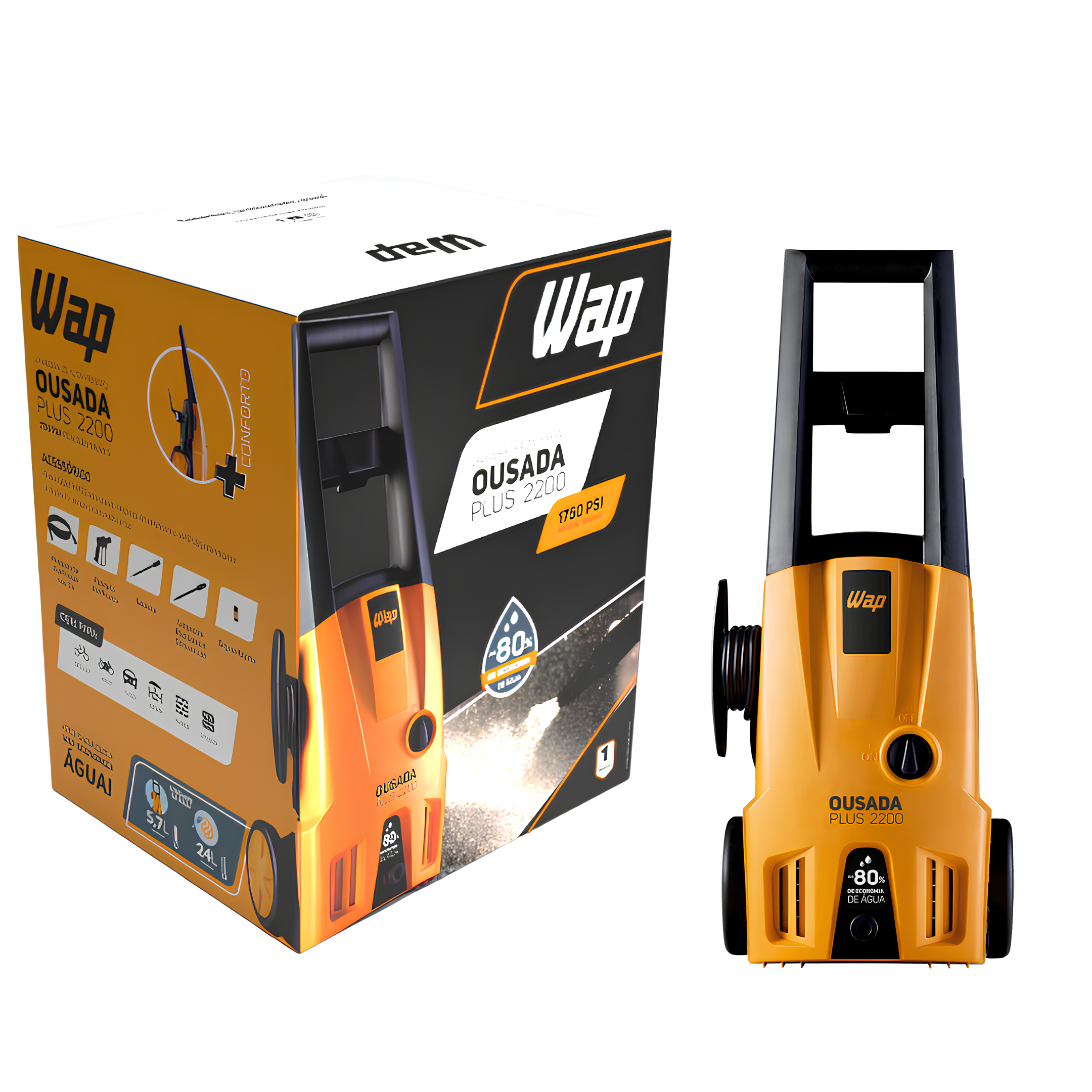 Lavadora De Alta Pressão 1500W 1750Psi Ousada Plus 2200 Wap