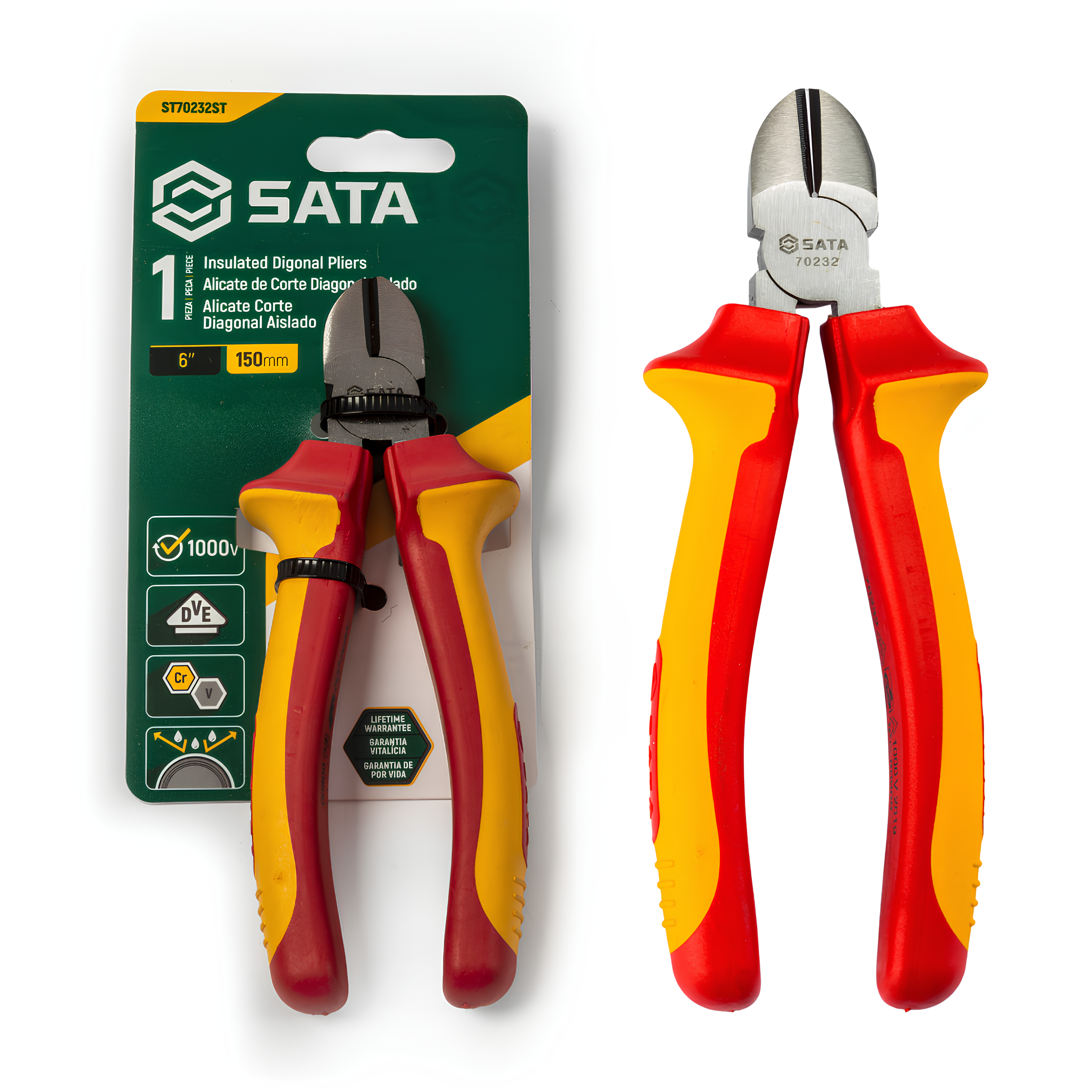 Alicate Corte Diagonal Isolado Vde De 6" ST70232ST Sata