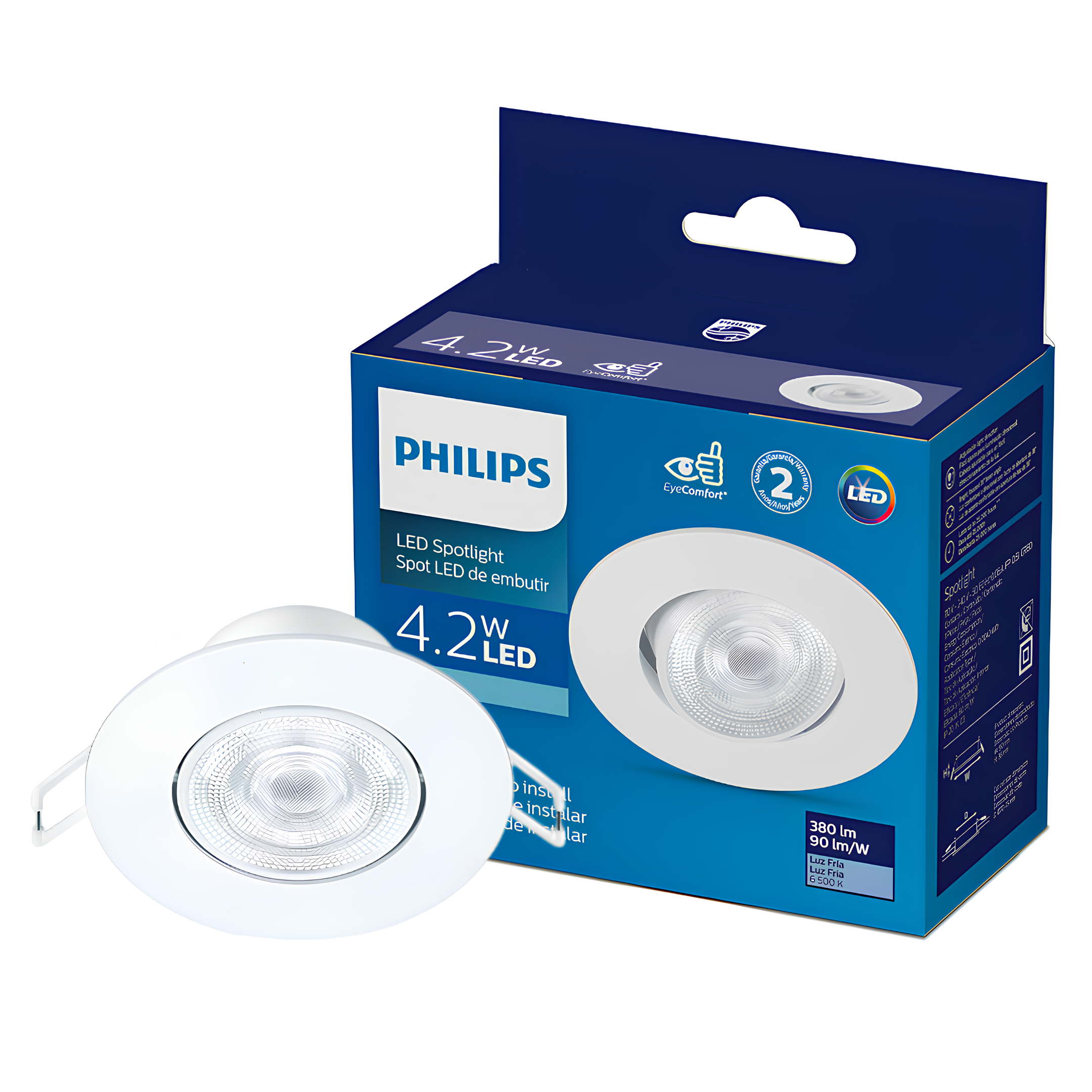 Spot Led Redondo Embutir 4,2w Ip20 36º Bivolt Sl052 Philips