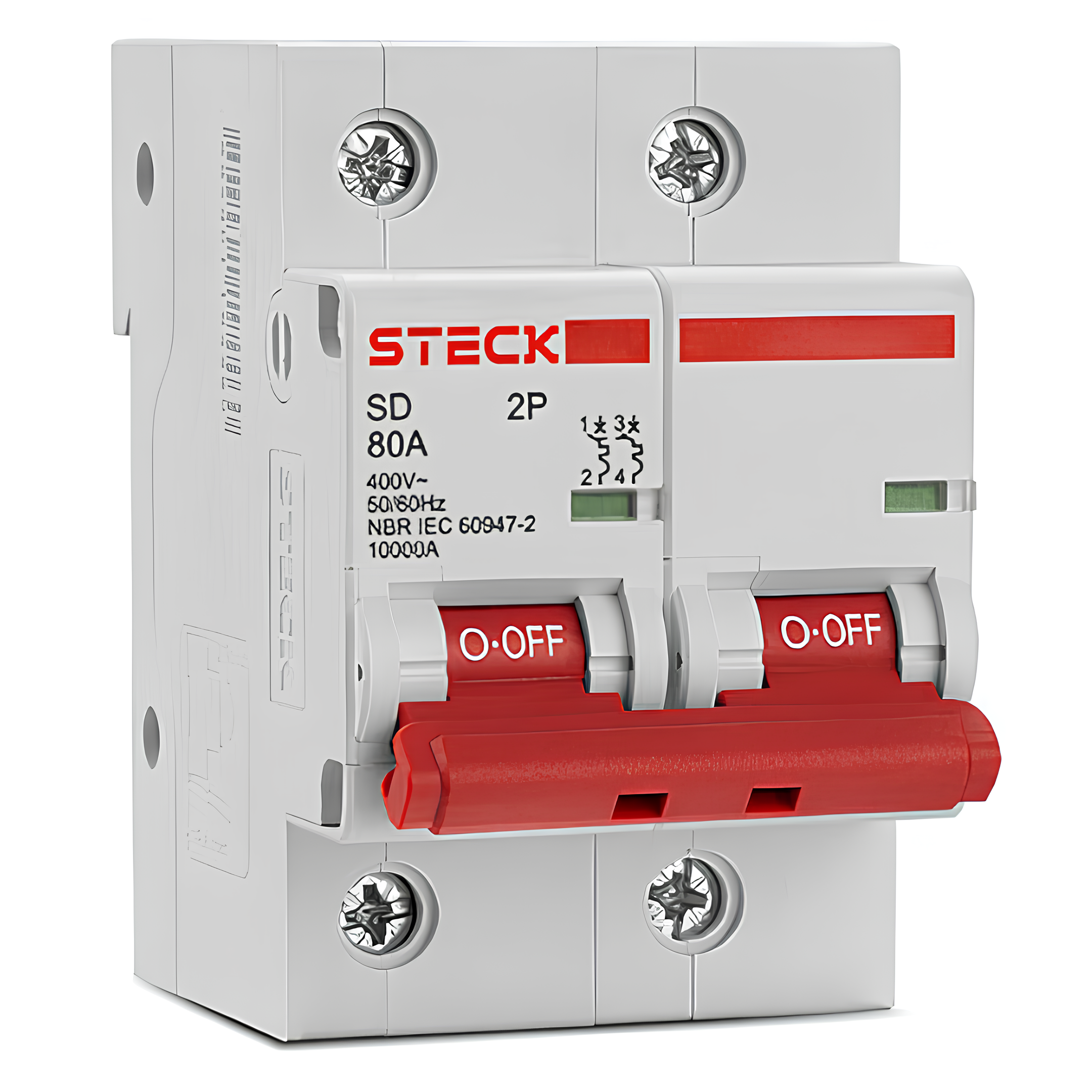 Disjuntor DIN Bipolar 80A- SDD2C80 10KA - STECK
