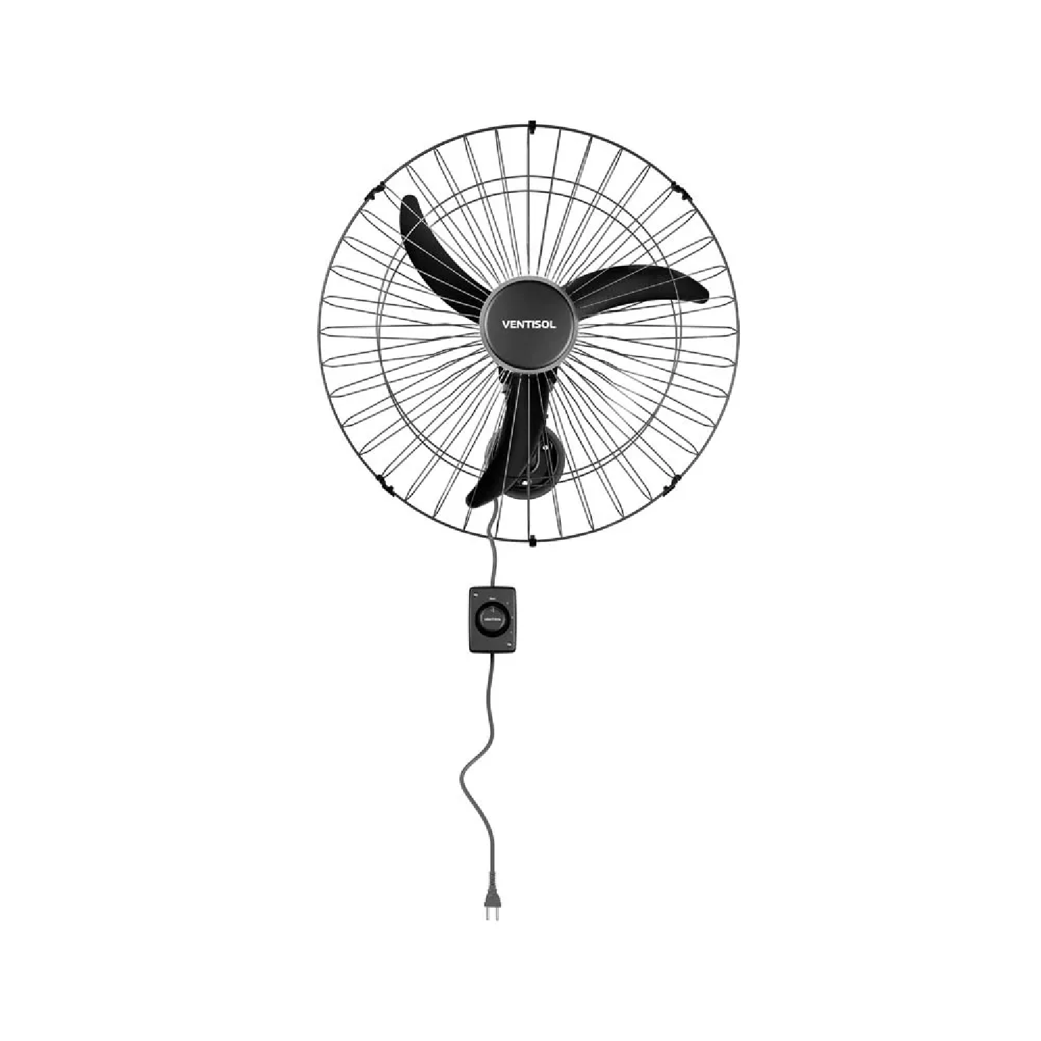 Ventilador De Parede Oscilante Bivolt Preto 60Cm Ventisol