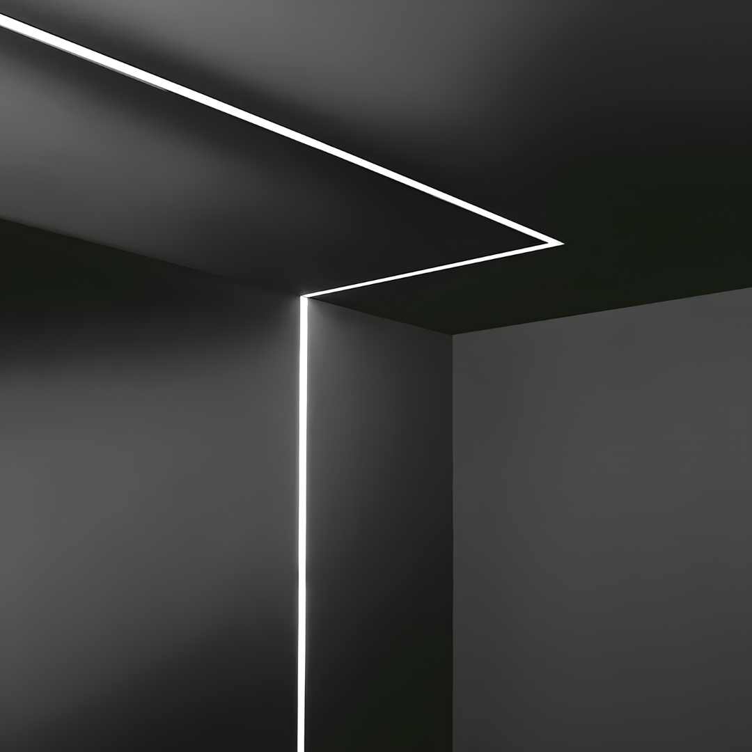 Perfil Led Aluminio Reto Embutir 23X10mm 2M Preto Ip40 Ledvance