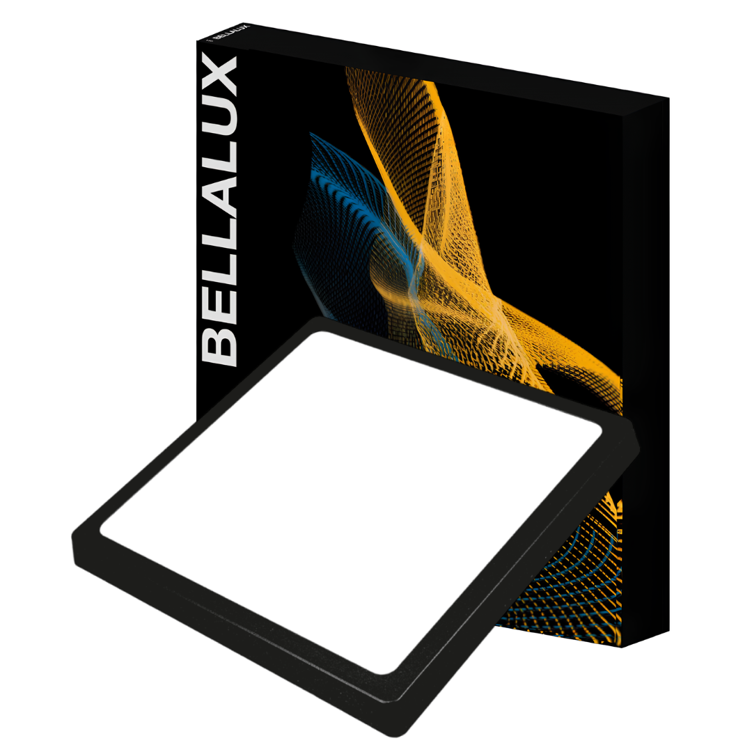 Luminaria Led Quadrada Sobrepor Preta 18W 110° Ip20 Bivolt Bellalux
