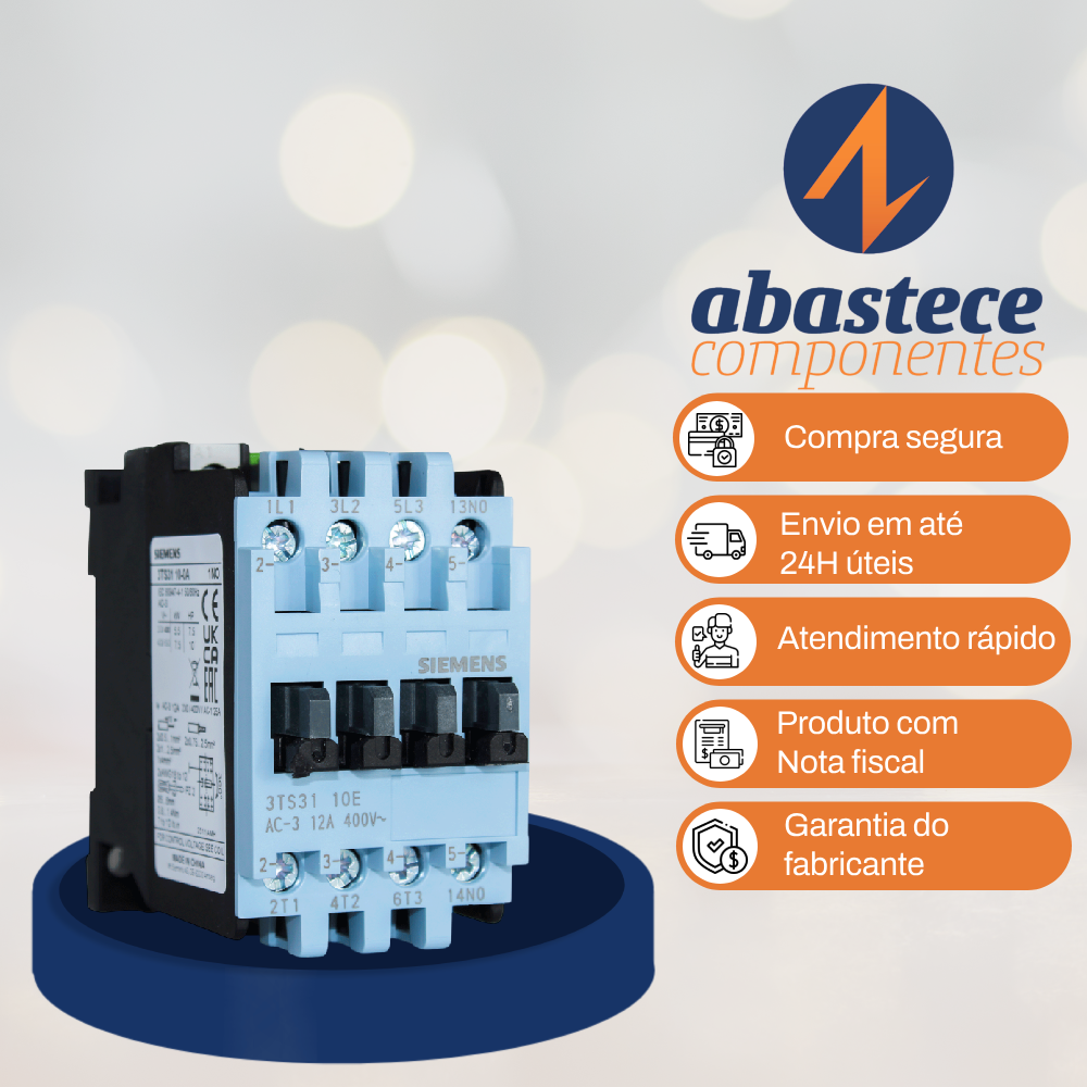 Contator 3P 12A 24V 50/60Hz 1Na 3Ts3110-0Ac2 Siemens