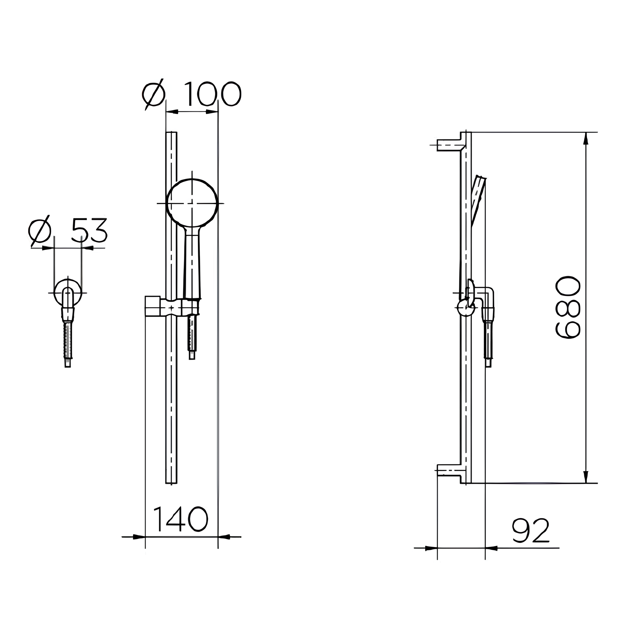 Chuveiro com Barra Valência Cromado 00050306 Docol