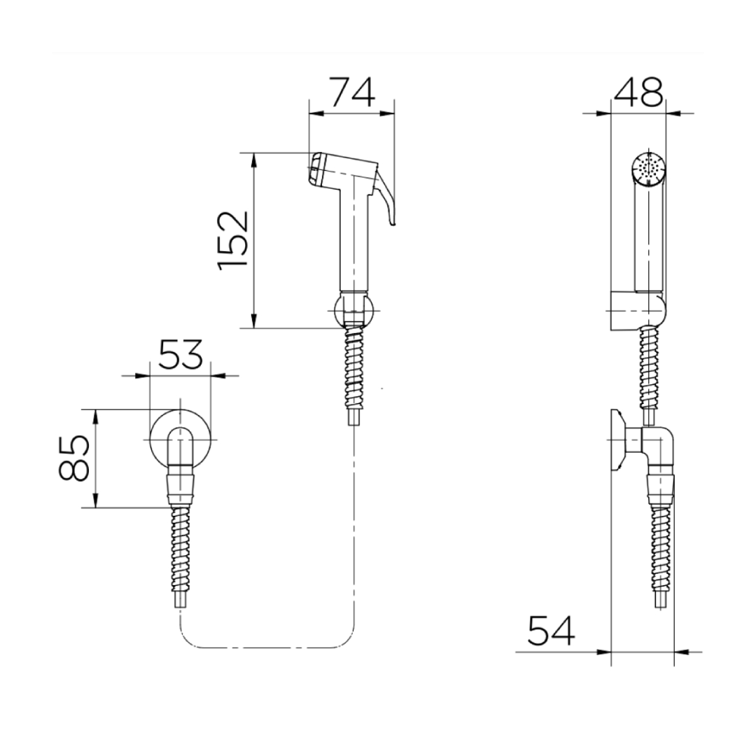 Ducha Higiênica Especial DocolBase Cromado Gatilho Branco 00479806