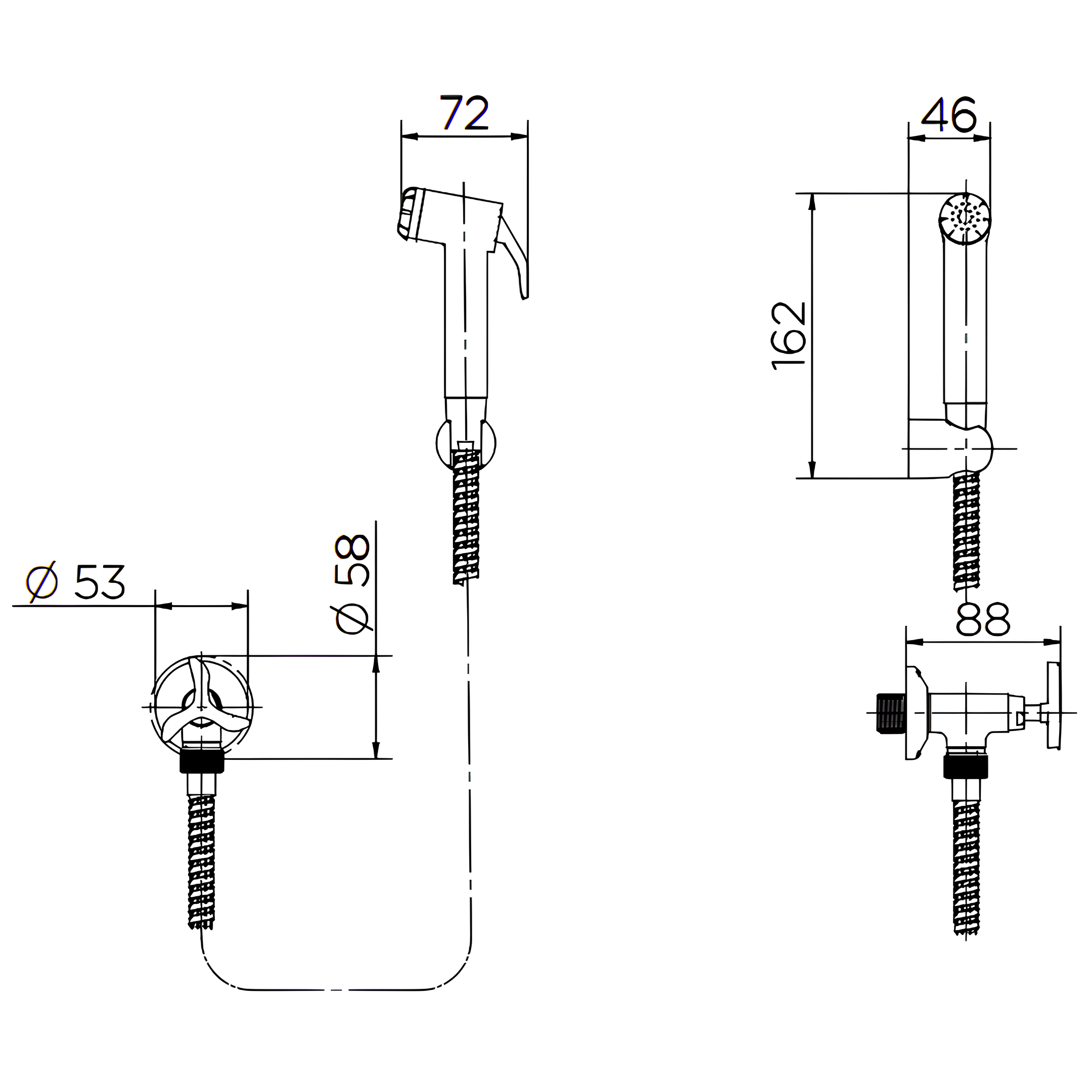 Ducha Higienica Com Registro Gatilho Nova Pertutti 00900806 Docol