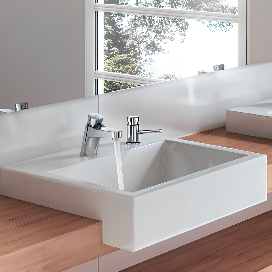 Torneira banheiro c/ regulador PressMatic Join Bacteria 00767738 Docol