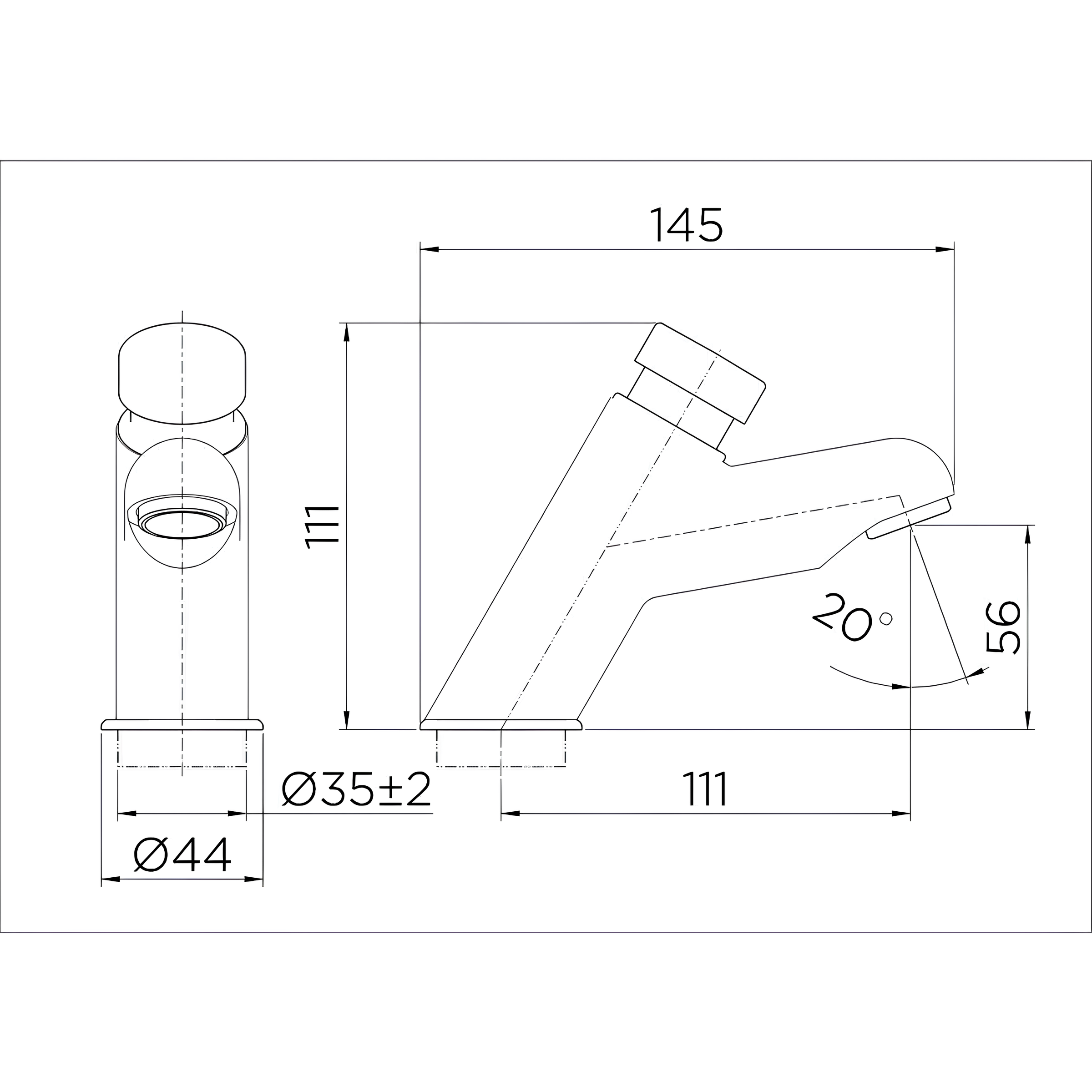 Torneira para Lavatório de Mesa Pressmatic 110 Cromado 17160806 Docol