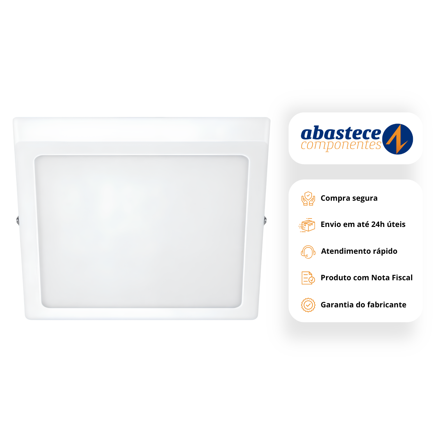 Luminária LED Sobrepor Quadrada 12W DL252 Philips