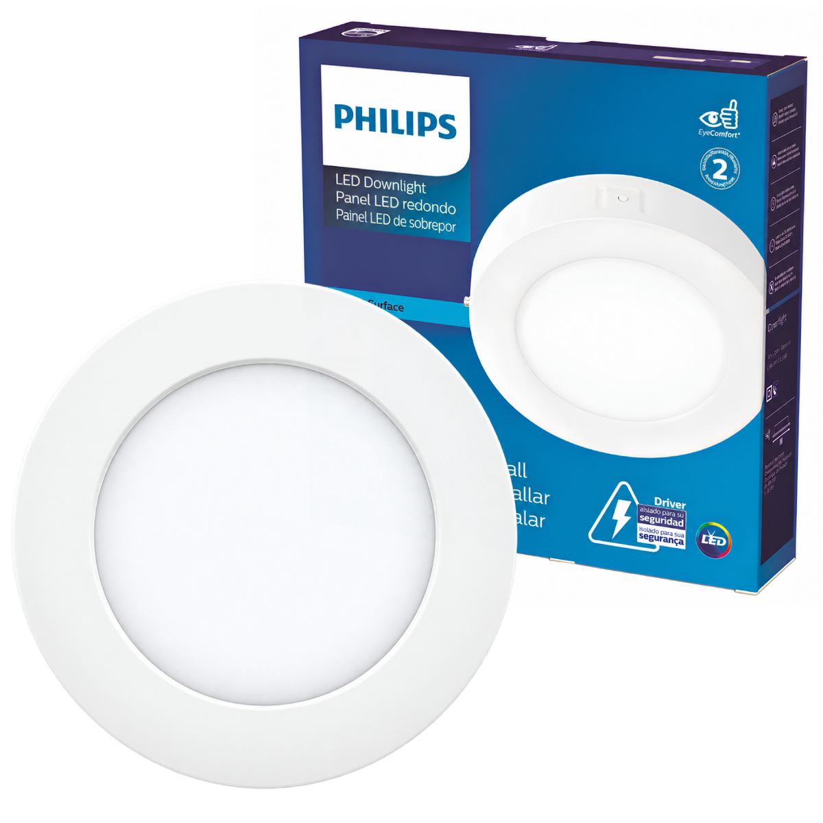 Luminária Led Redonda Sobrepor 12W 900Lm Bivolt 16Cm Dl252 Philips