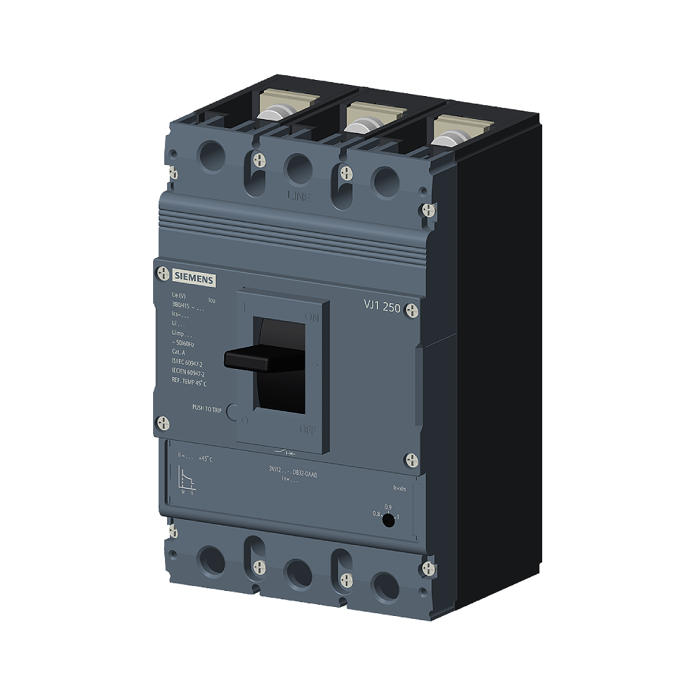 Disjuntor Caixa Moldada Tripolar 160-200A 36Ka 380V 3Vj12 Siemens