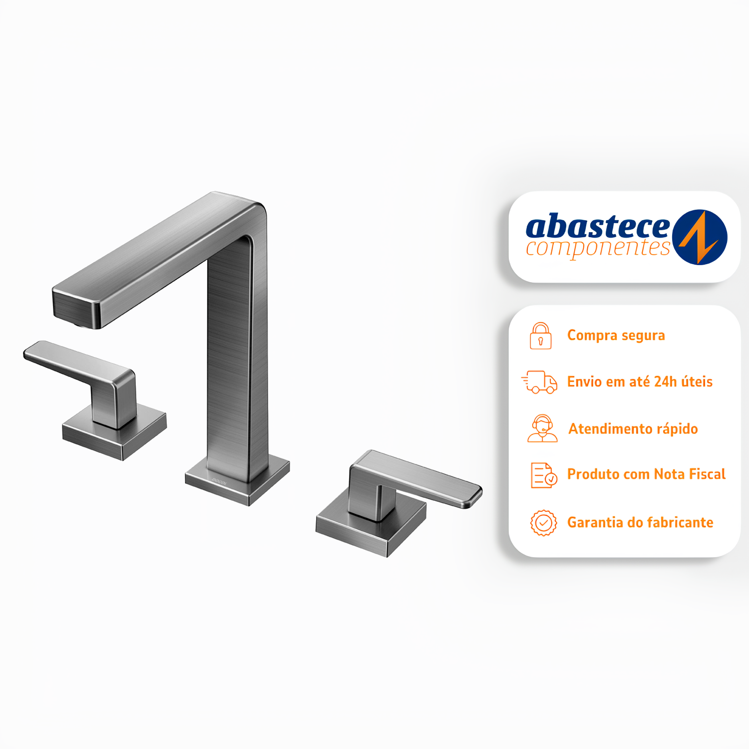 Misturador para banheiro Stillo grafite escovado 00820470 Docol