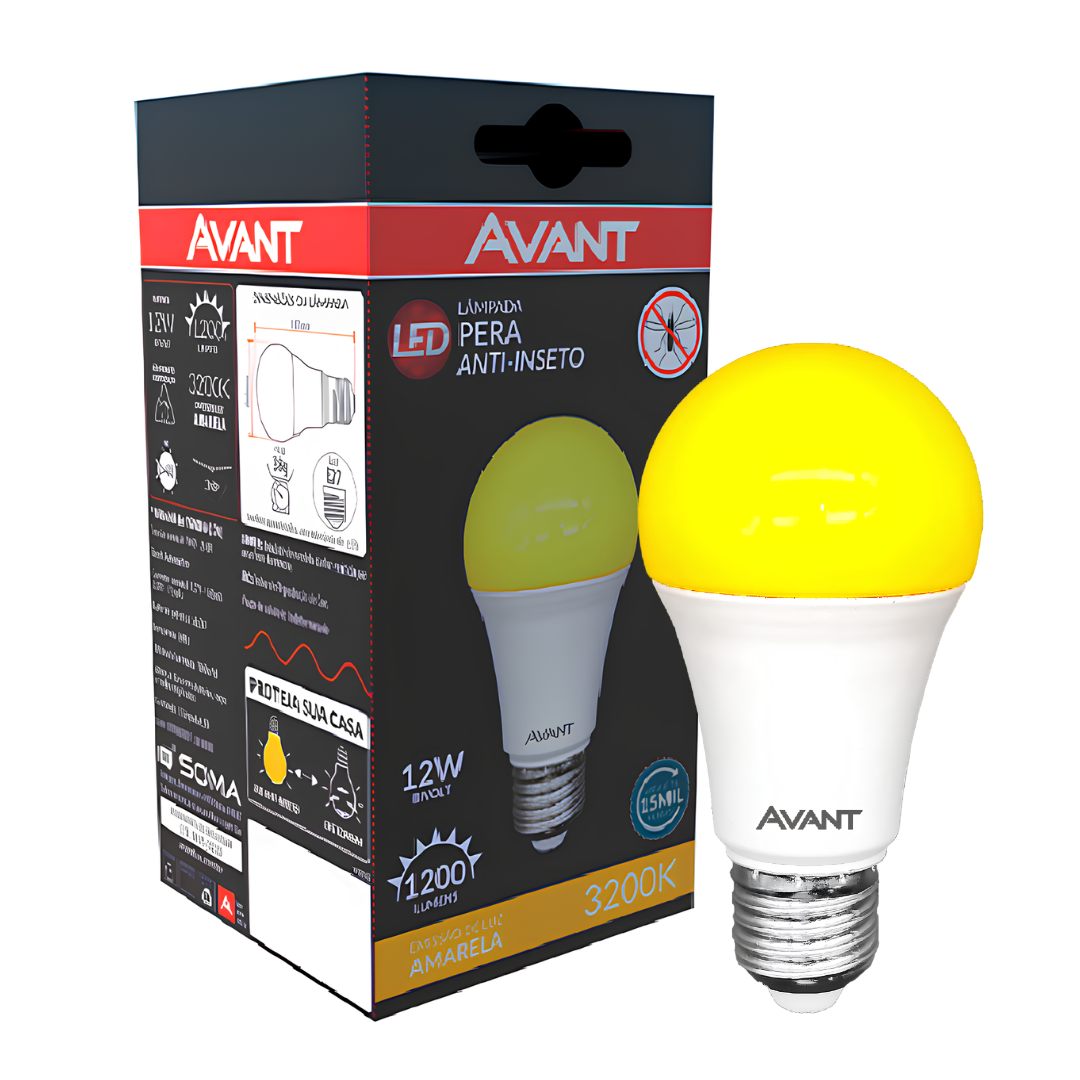 Lampada Led A60 Anti-Inseto 12W Amarela 1200Lm 200° Bivolt Avant
