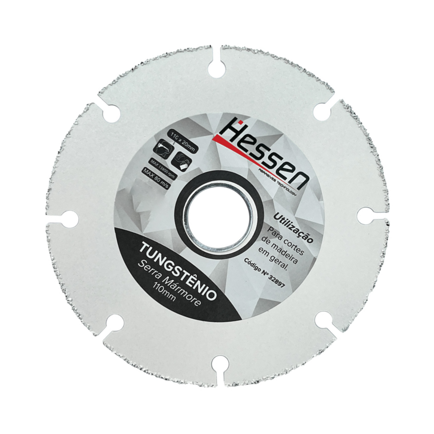Disco Diamantado Tungstênio Multiuso 110Mm X 20Mm Hessen