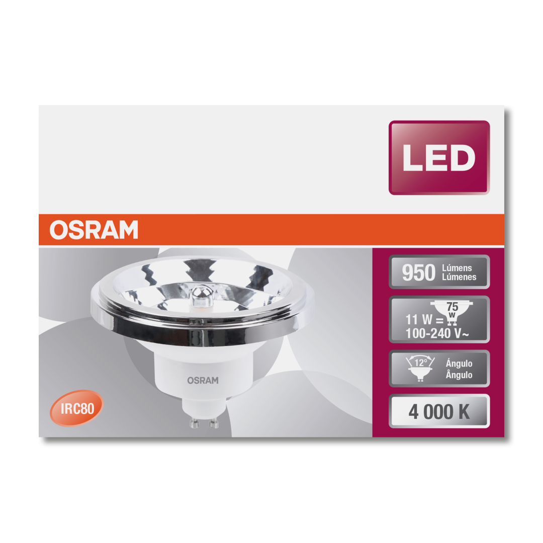 Lampada Led Ar111 11W 4000K 950Lm 12° Ip20 Bivolt GU10 Osram