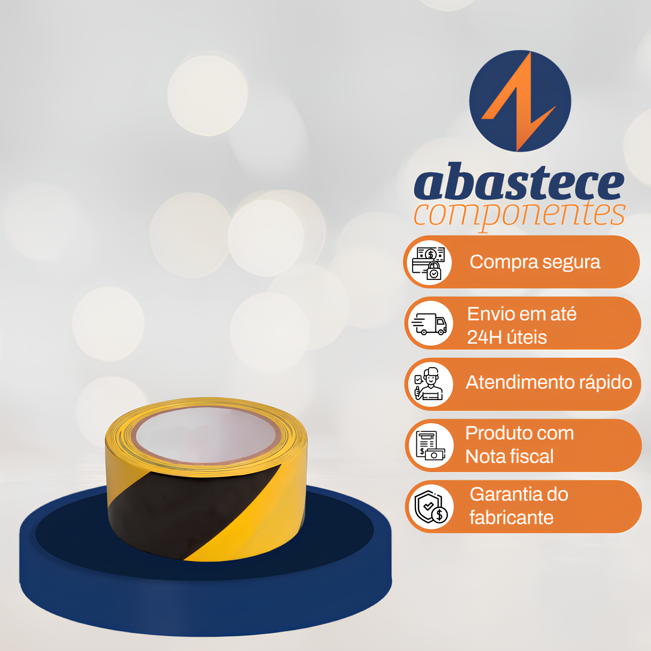 Fita Zebrada Amarelo E Preto 70Mm X 160Metros Seal Tape