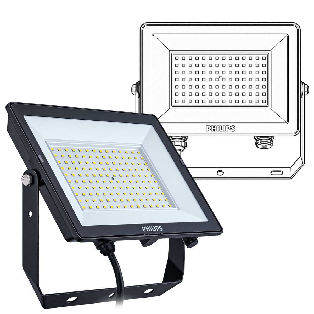 Refletor Led 100W 6500K Bivolt 9500Lm Ip65 Bvp153 G2 Philips