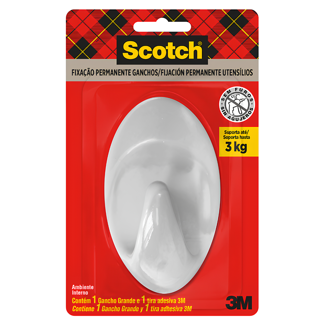 Gancho Adesivo Branco Grande (G) HB004683577 3M Scotch