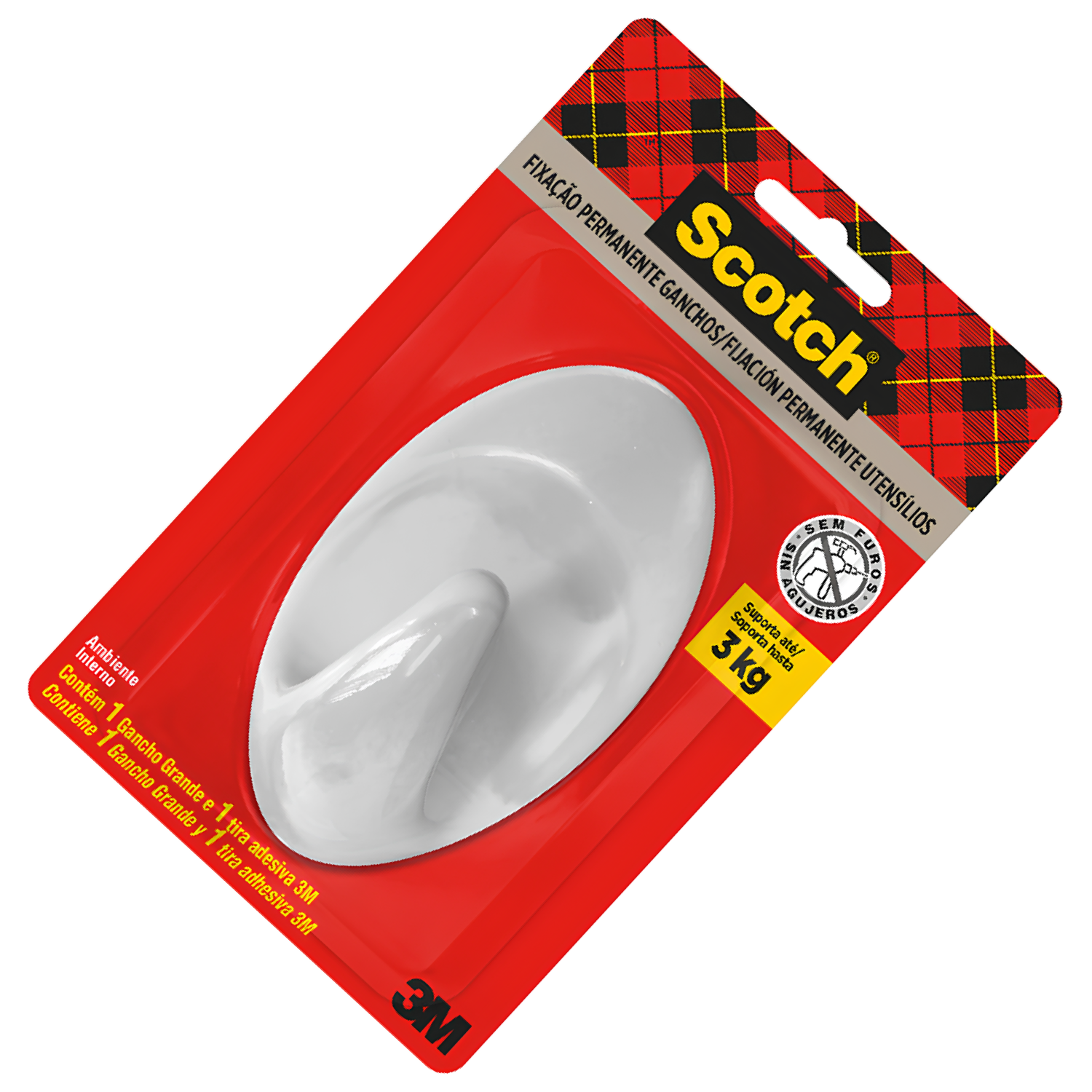 Gancho Adesivo Branco Grande (G) HB004683577 3M Scotch