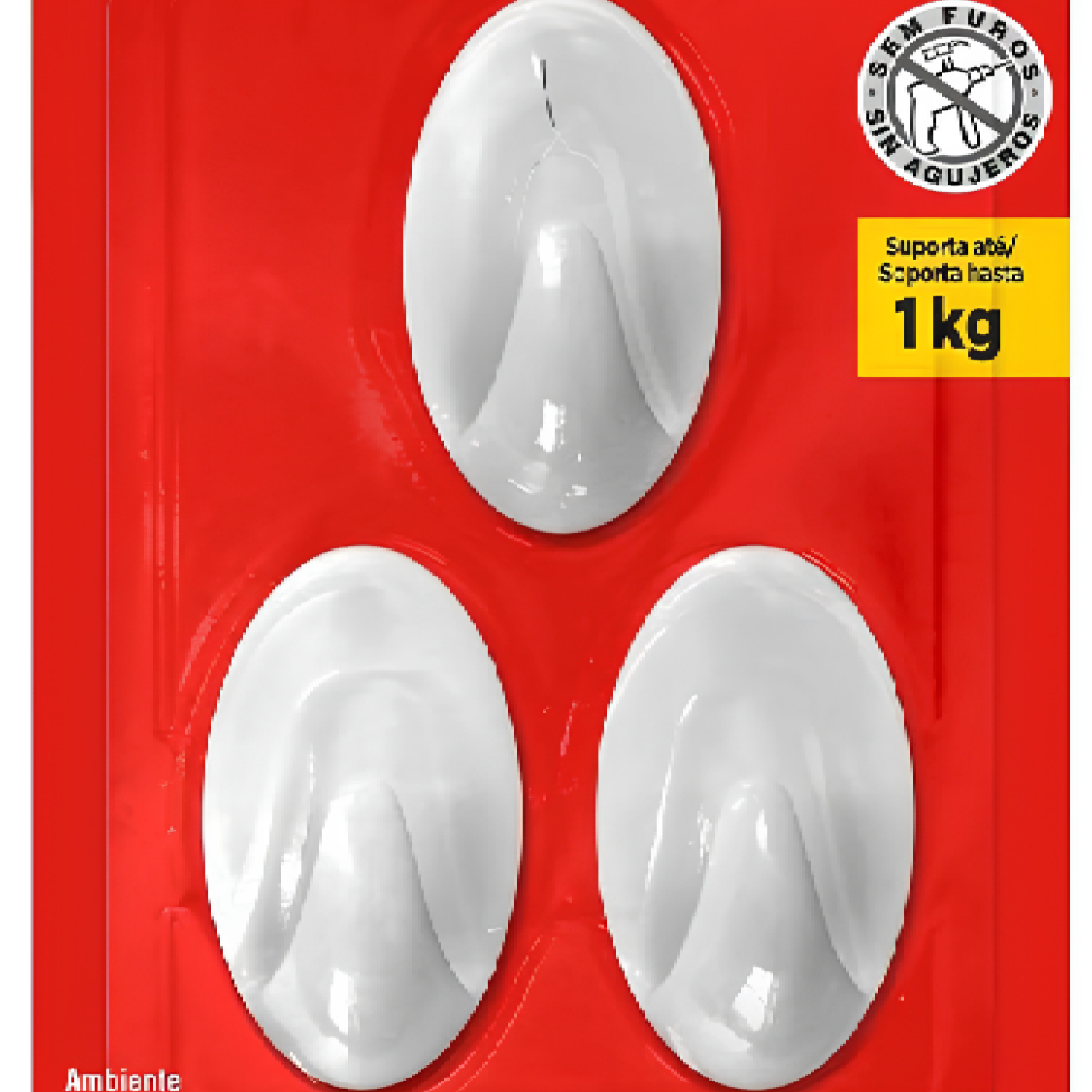 Gancho Adesivo Branco Medio (M) HB004684294 3M Scotch