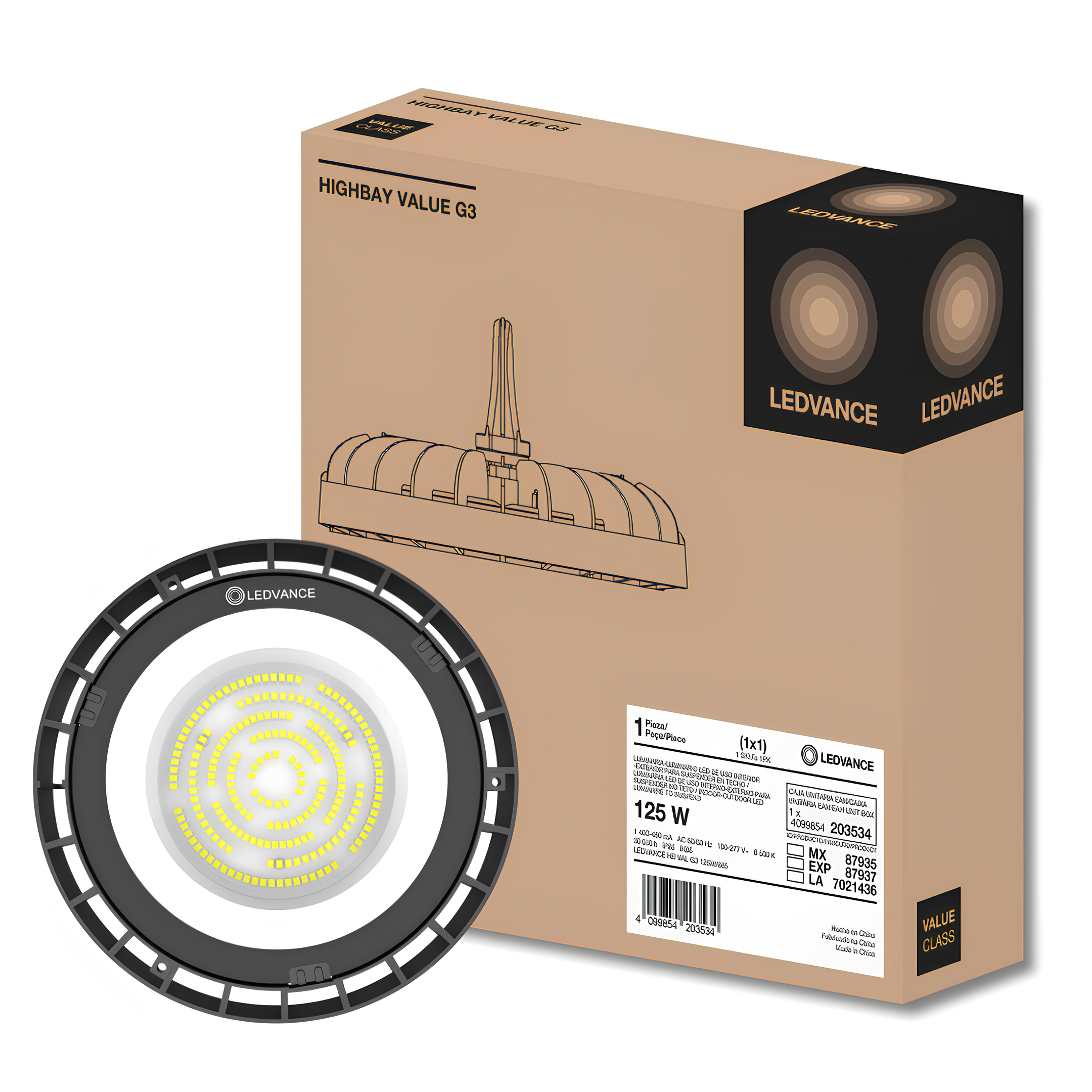 Luminaria Led Highbay Industrial 125W 6500K 16250Lm 105° Ledvance