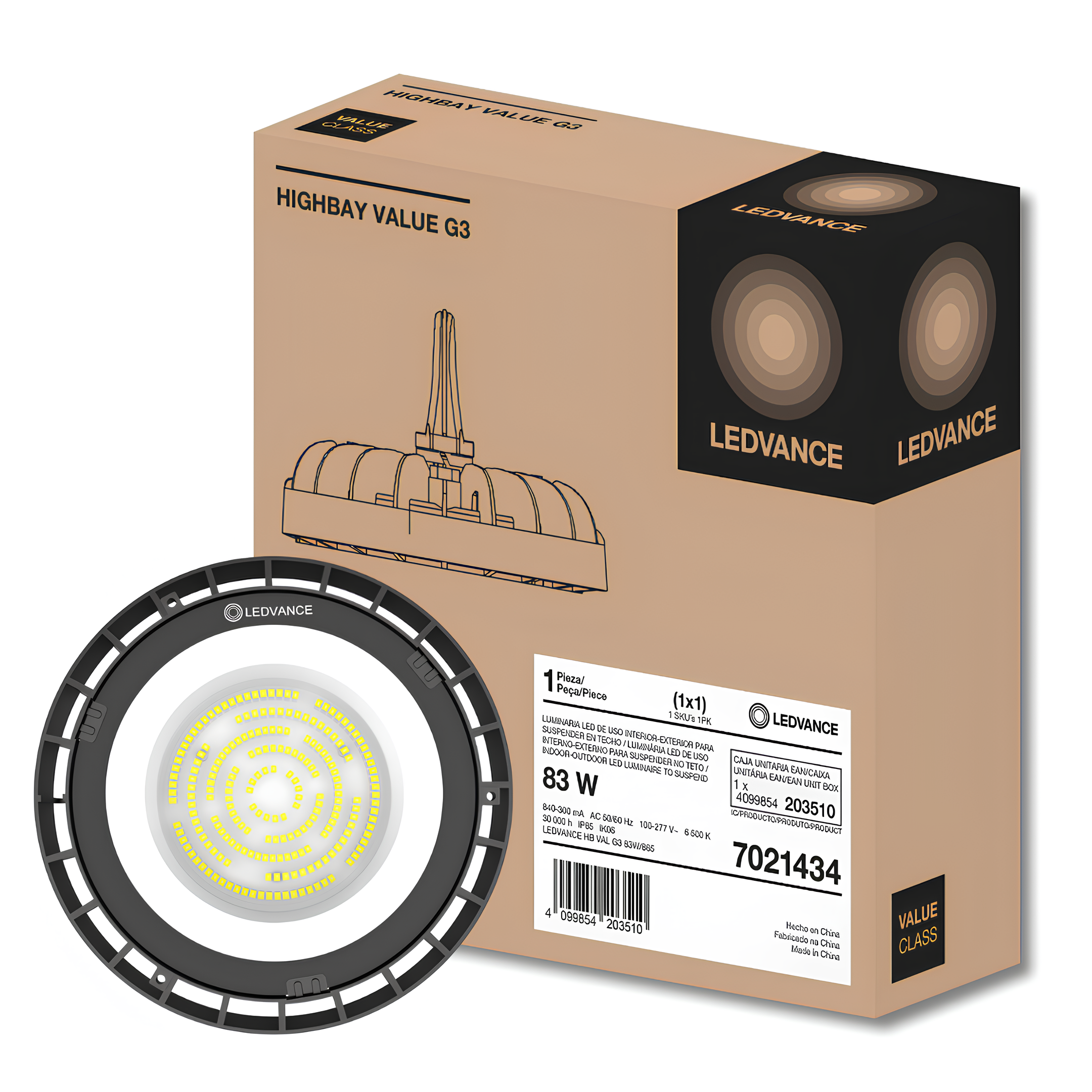 Luminaria Led Highbay Industrial 83W 6500K 10790Lm 105° Ledvance