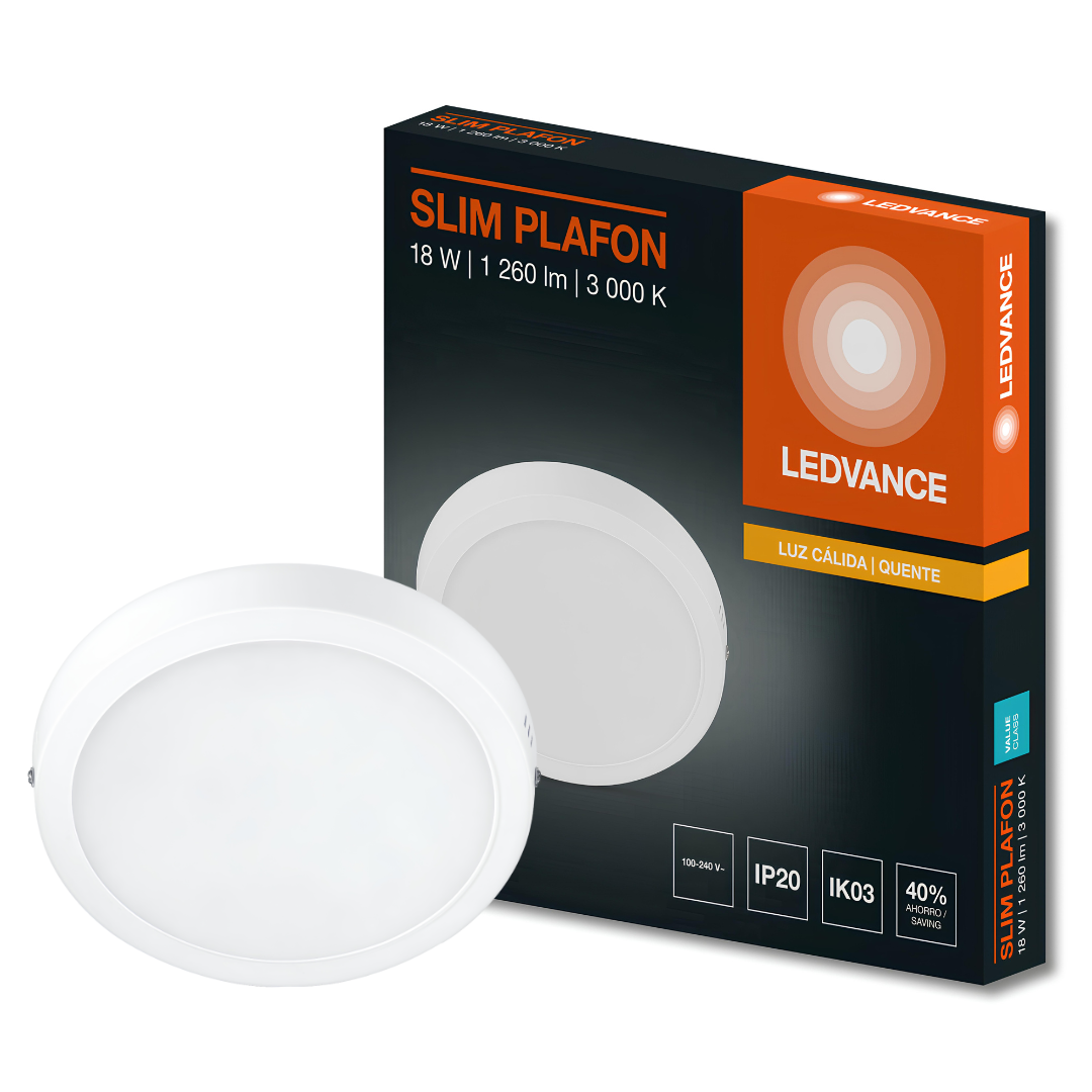 Luminaria Led Sobrepor Redonda Slim 22Cm 18W 1260Lm Ledvance